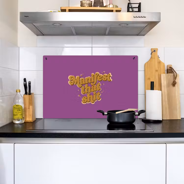 Manifest that shit - Paars - Glitter Inductie beschemer met haakjes klein -sfeer2