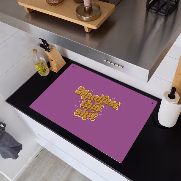 Manifest that shit - Paars - Glitter Inductie beschemer met haakjes klein -sfeer1