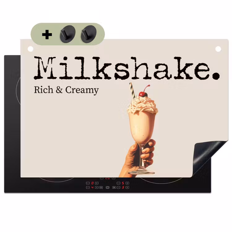 Milkshake - Kers - Rietje Inductie beschemer met haakjes klein -3d