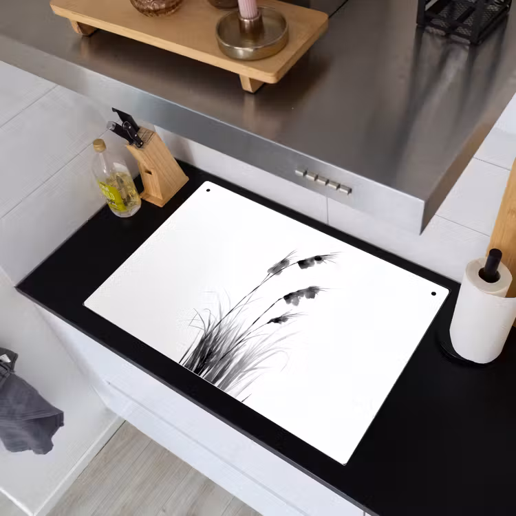 Minimalistisch - Stelen - Wit Inductie beschemer met haakjes klein -sfeer1