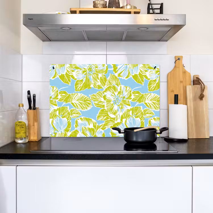 Modern - Bloemen - Groen Inductie beschemer met haakjes klein 777 -sfeer2