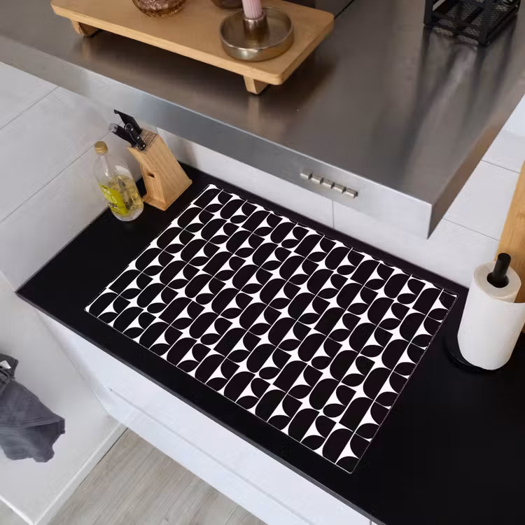 Modern - Geometrisch - Zwart Inductie beschemer met haakjes klein 777 -sfeer1