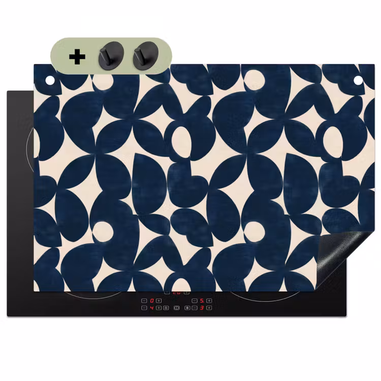 Modern - Geometrisch - Blauw Inductie beschemer met haakjes klein 777 -3d