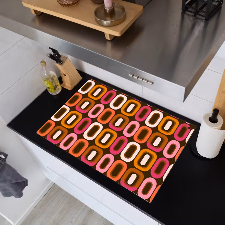 Modern - Retro - Kleurrijk Inductie beschemer met haakjes klein 777 -sfeer1