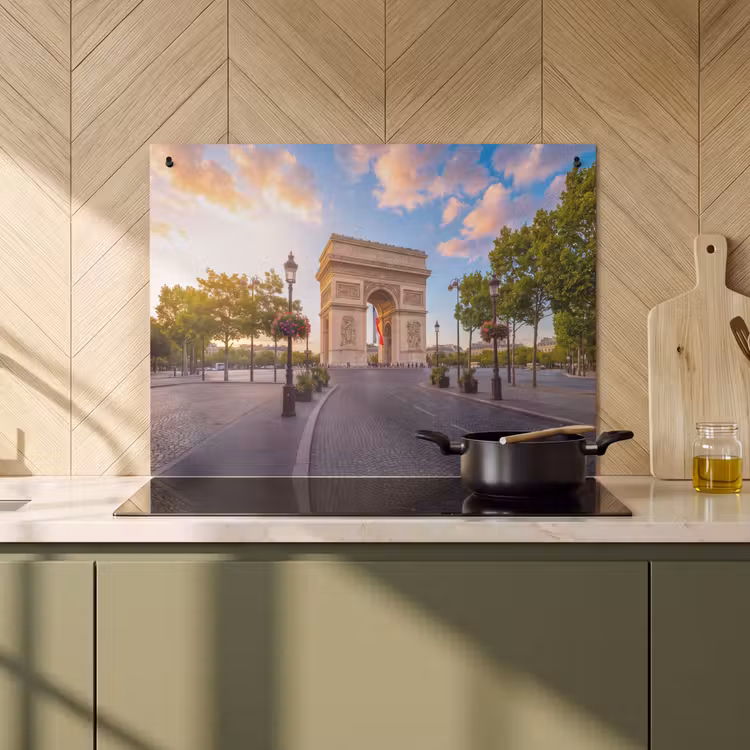 Monument - Parijs - Zonsondergang - Architectuur - Goud Inductie beschemer met haakjes klein -sfeer2