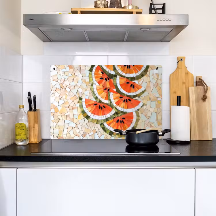 Mozaïek - Watermeloen - Rood - Pitten Inductie beschemer met haakjes klein -sfeer2