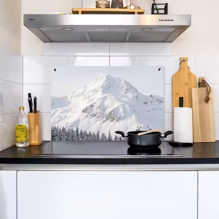 Berg - Sneeuw - Winter - Natuur - Wit Inductie beschemer met haakjes klein -sfeer2