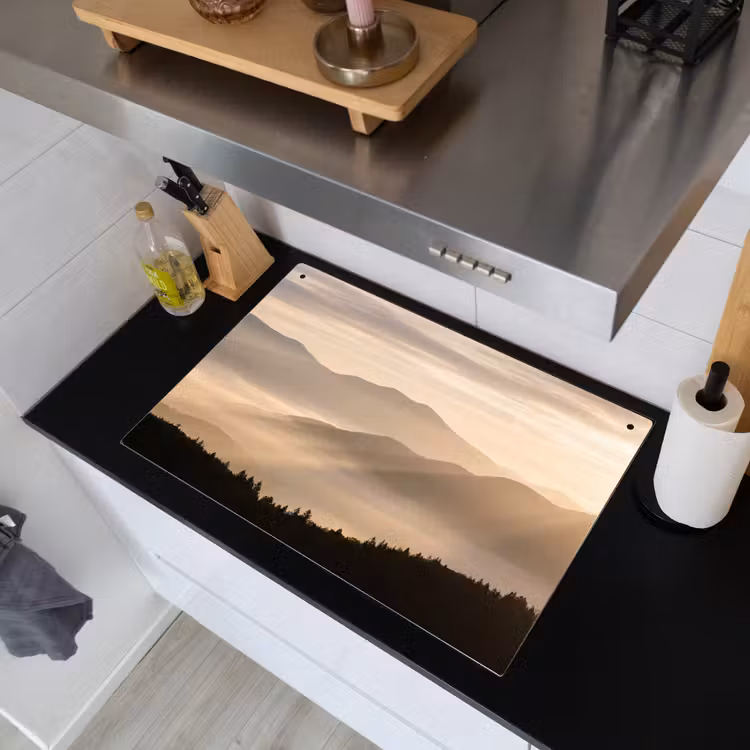 Bergen - Mist - Zonnestralen Inductie beschemer met haakjes klein -sfeer1