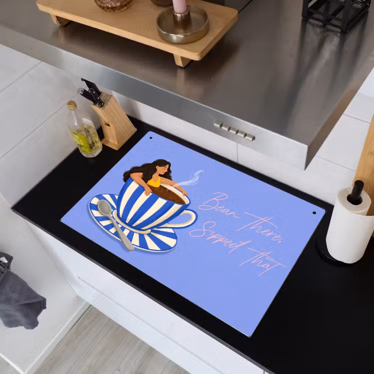 Mok - Koffie - Vrouw - Paars Inductie beschemer met haakjes klein -sfeer1