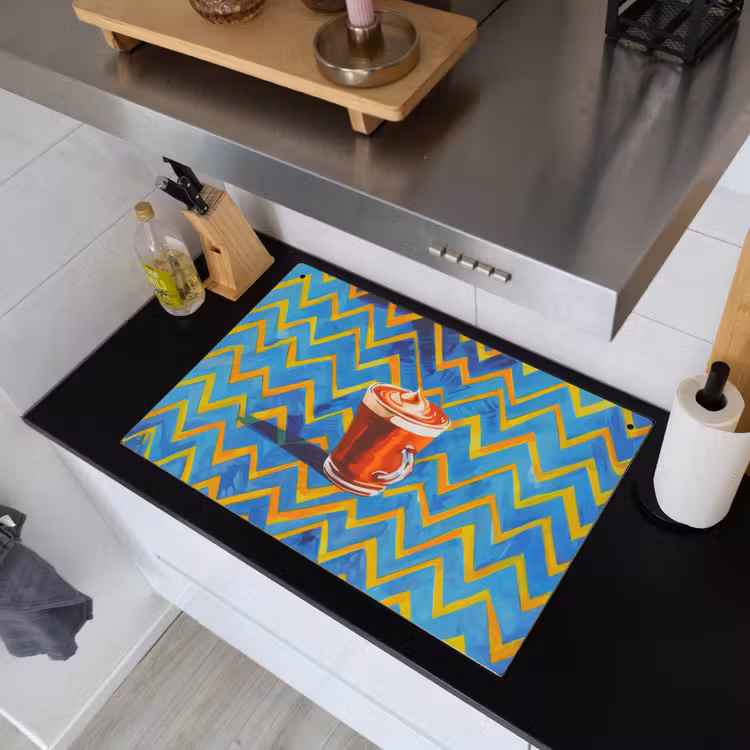 Mok - Koffie - Zigzag - Slagroom Inductie beschemer met haakjes klein -sfeer1