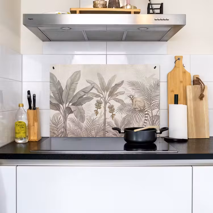 Natuur - Jungle - Ringstaartmaki - Bruin Inductie beschemer met haakjes klein -sfeer2