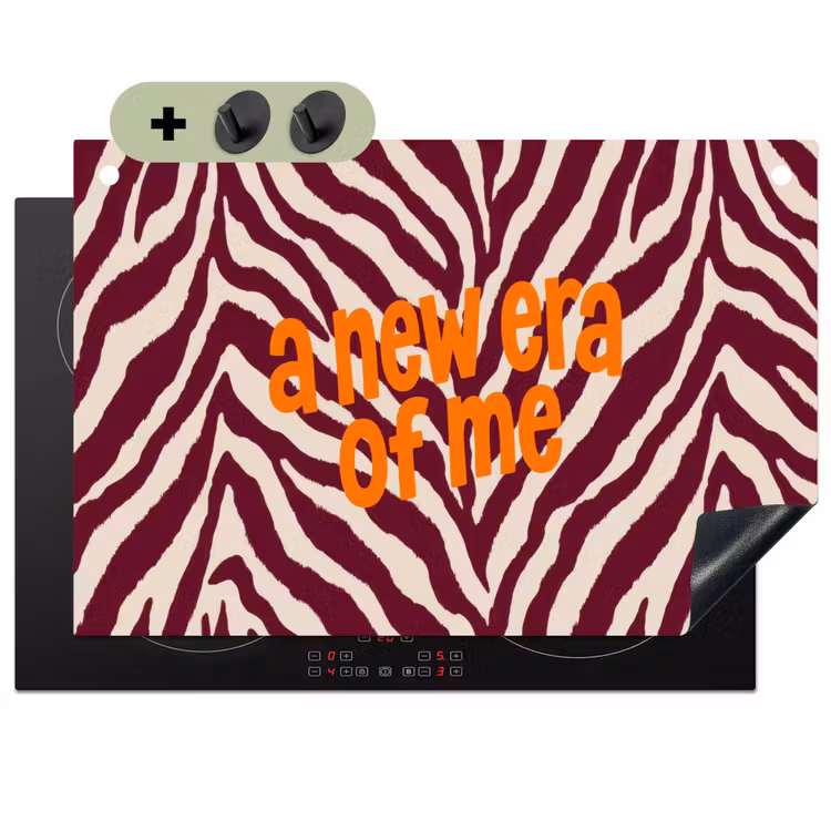 New era - Bordeaux - Zebraprint Inductie beschemer met haakjes klein -3d