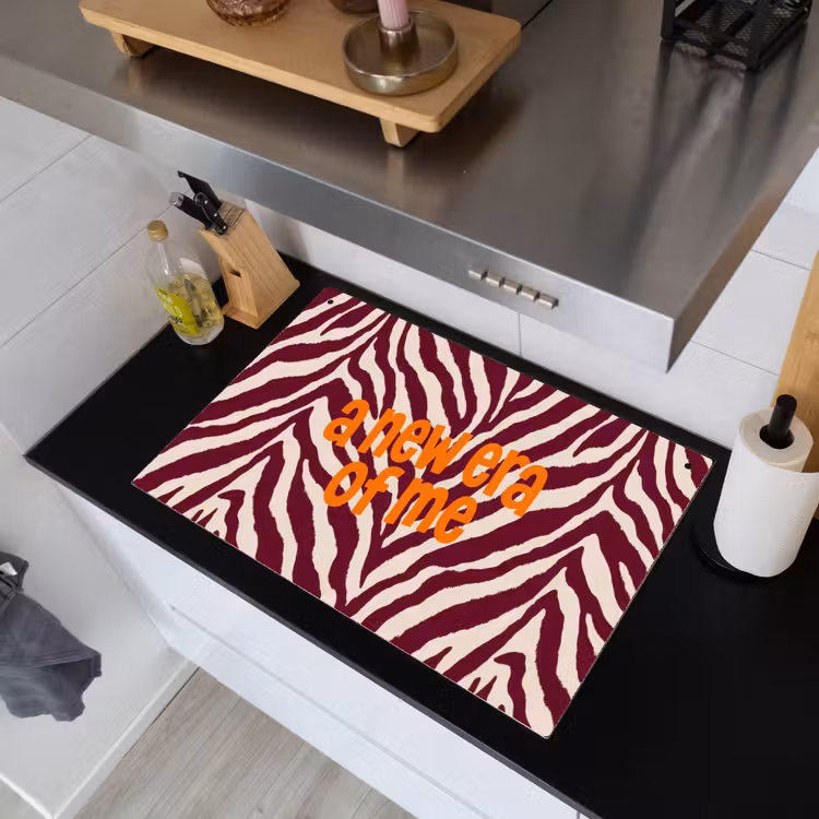 New era - Bordeaux - Zebraprint Inductie beschemer met haakjes klein -sfeer1