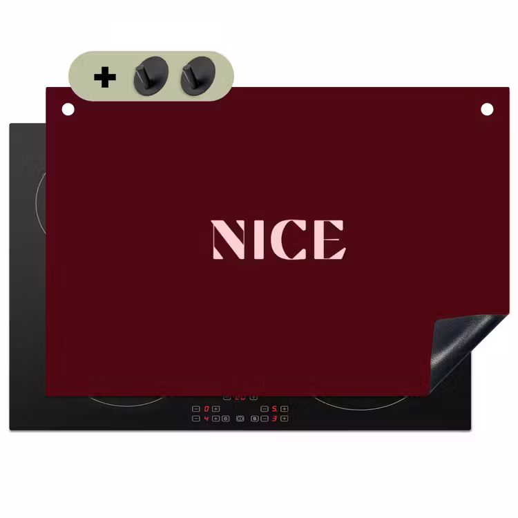 Nice - Bordeaux - Roze Inductie beschemer met haakjes klein -3d