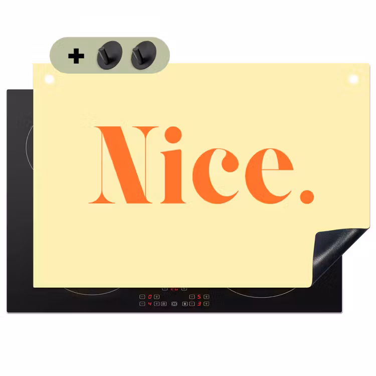 Nice - Oranje - Geel - Minimalistisch Inductie beschemer met haakjes klein -3d