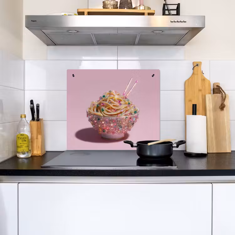 Noodles - Edelstenen - Stokjes - Roze Inductie beschemer met haakjes middel -sfeer2