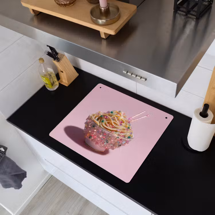 Noodles - Edelstenen - Stokjes - Roze Inductie beschemer met haakjes middel -sfeer1