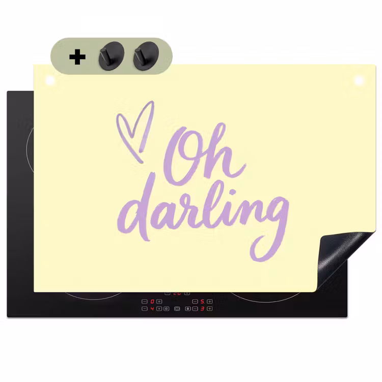 Oh darling - Geel - Hart Inductie beschemer met haakjes klein -3d