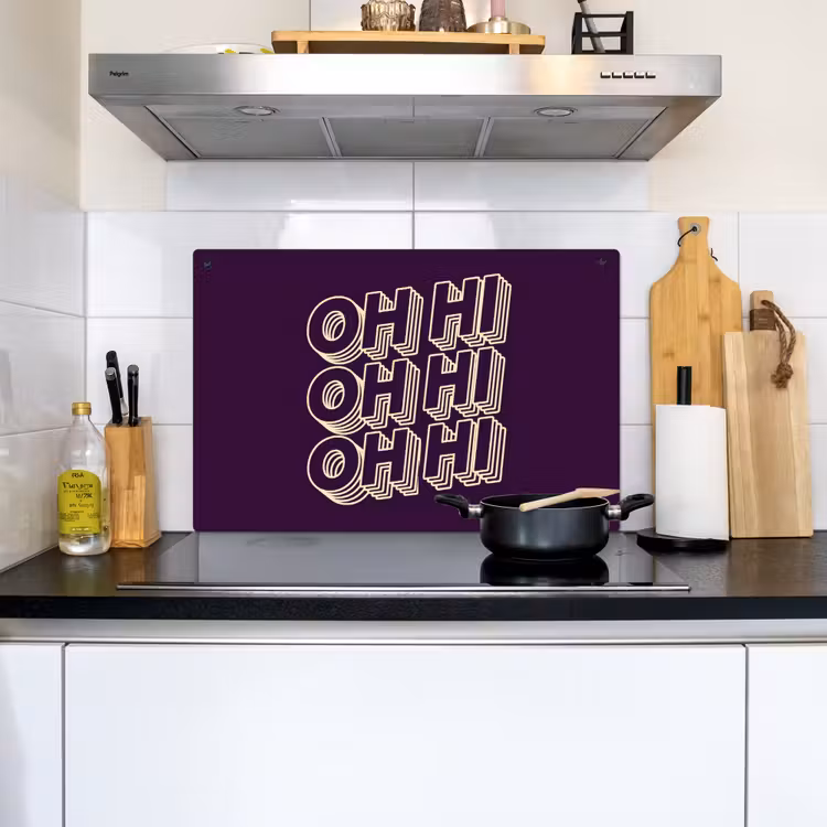 Oh hi - Paars - 3D Inductie beschemer met haakjes klein -sfeer2