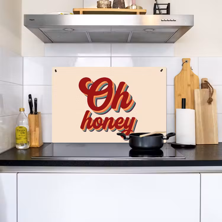 Oh honey - Rood - Schaduw Inductie beschemer met haakjes klein -sfeer2