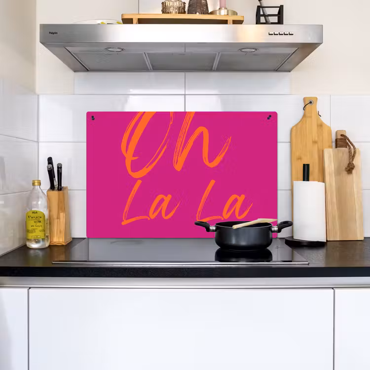 Oh la la - Oranje - Roze Inductie beschemer met haakjes klein -sfeer2