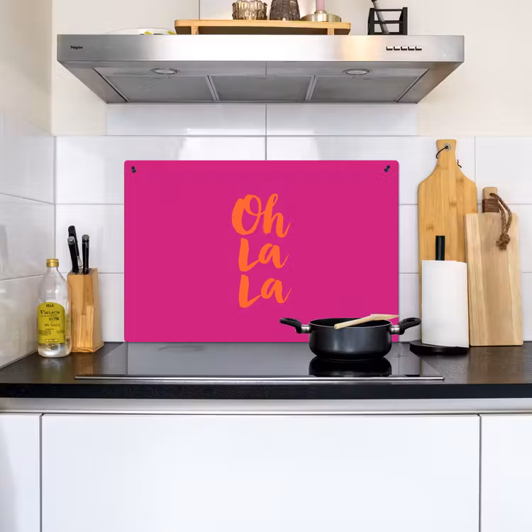 Oh la la - Roze - Oranje - Minimalistisch Inductie beschemer met haakjes klein -sfeer2