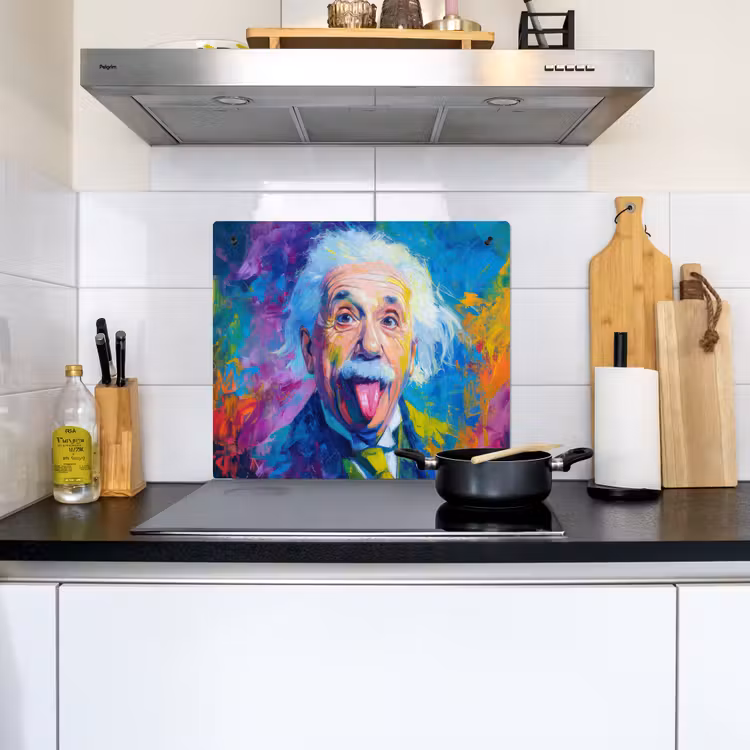 Oude man - Expressief - Kleurrijk Inductie beschemer met haakjes middel -sfeer2