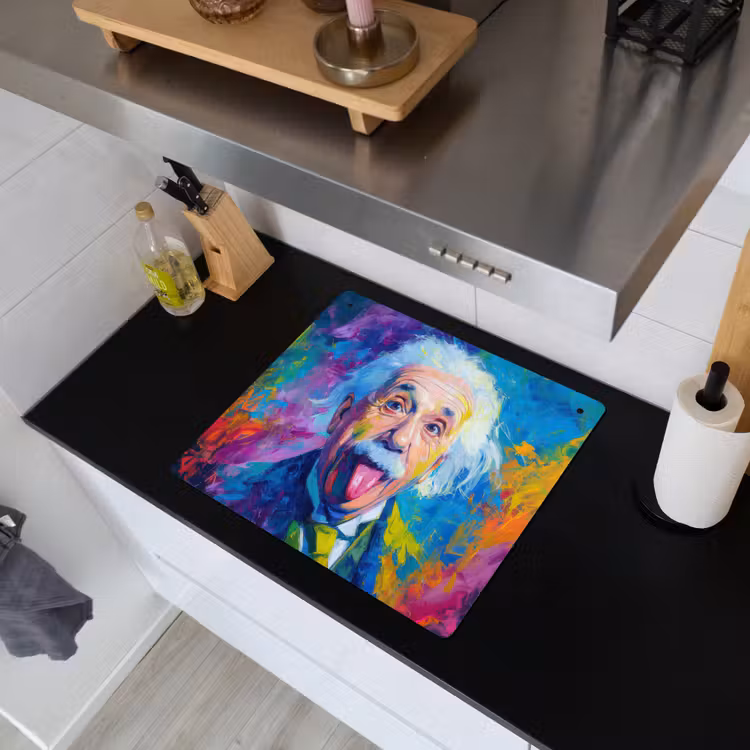Oude man - Expressief - Kleurrijk Inductie beschemer met haakjes middel -sfeer1