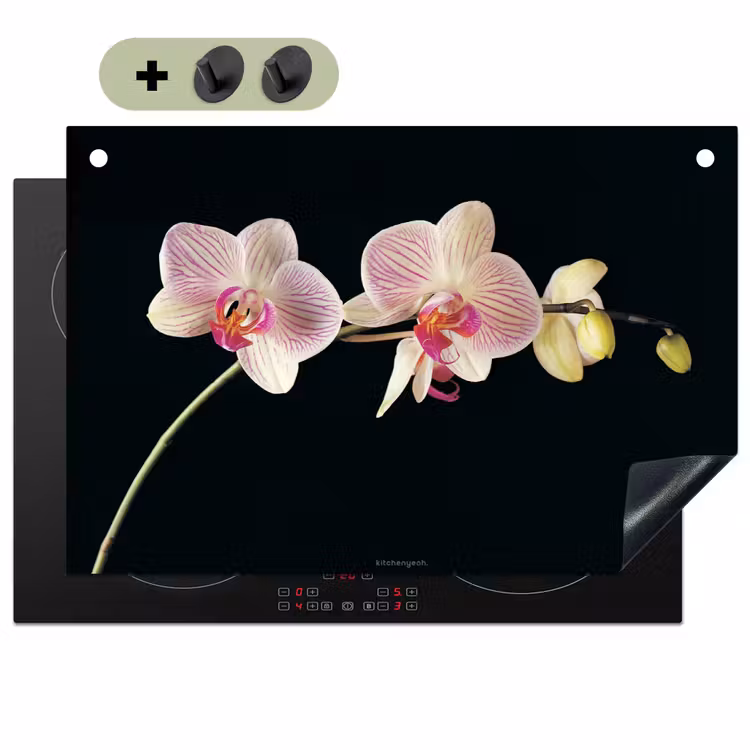 Orchidee - Roze - Bloemen Inductie beschemer met haakjes klein -3d