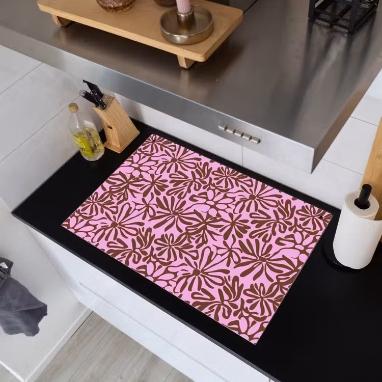 Organisch - Patroon - Roze Inductie beschemer met haakjes klein 777 -sfeer1