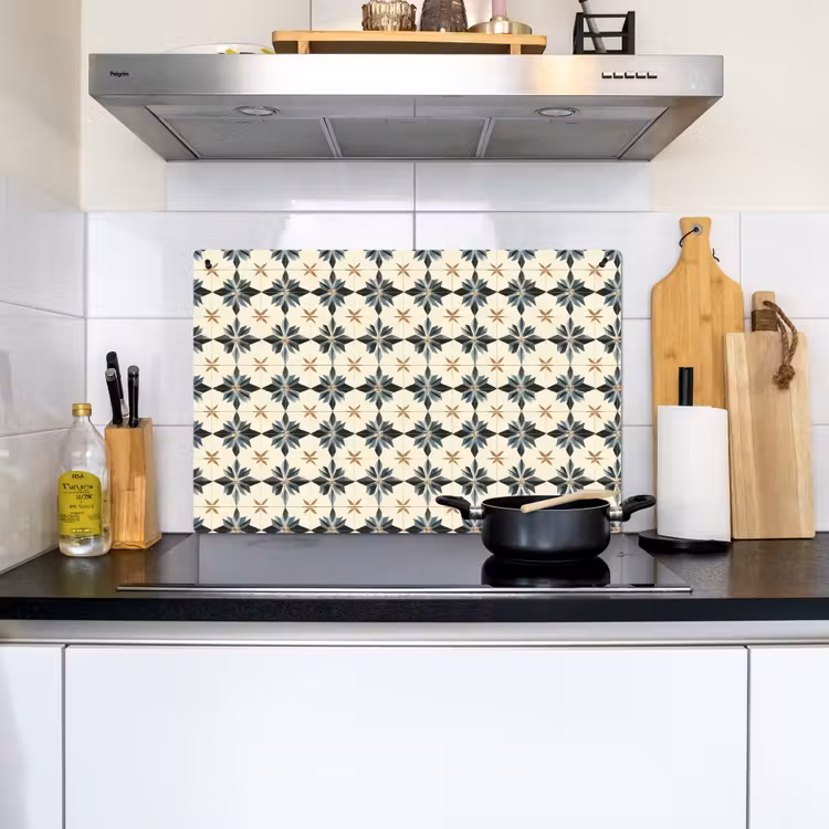 Sierlijk - Ornament - Blauw Inductie beschemer met haakjes klein 777 -sfeer2