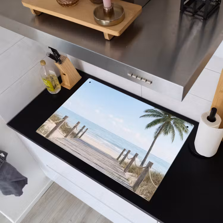 Palmbomen - Pad - Horizon Inductie beschemer met haakjes klein -sfeer1