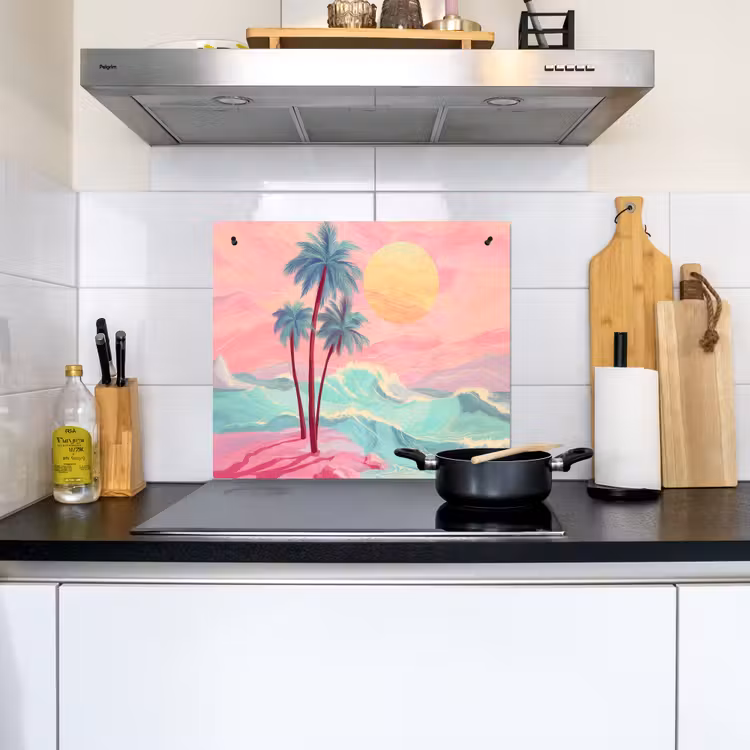 Palmbomen - Golven - Zee Inductie beschemer met haakjes middel -sfeer2
