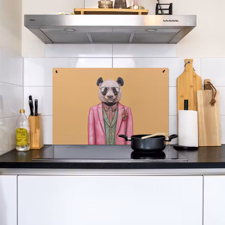 Panda - Pak - Zonnebril - Blauw Inductie beschemer met haakjes klein -sfeer2