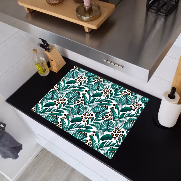 Panterprint - Bladeren - Jungle Inductie beschemer met haakjes klein -sfeer1
