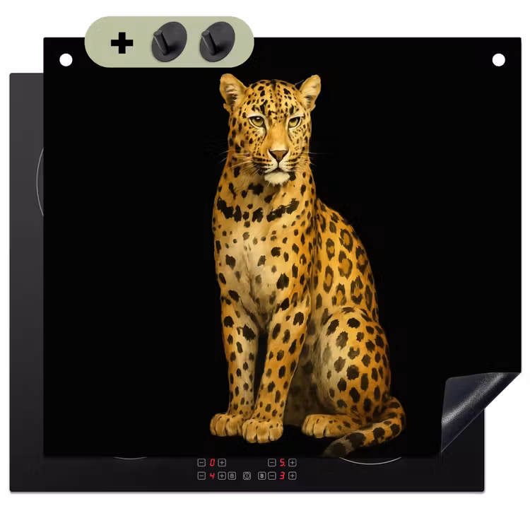 Panter - Realistisch - Bruin Inductie beschemer met haakjes middel -3d