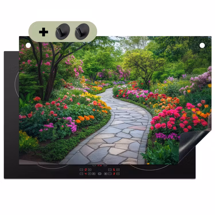 Park - Bloemen - Tuin Inductie beschemer met haakjes klein -3d