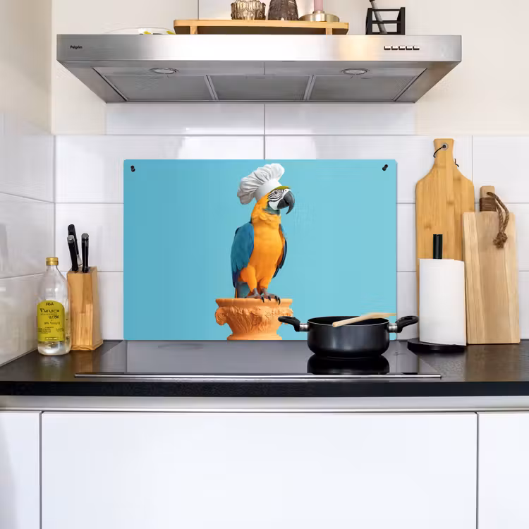 Papegaai - Koksmuts - Grappig - Vogel Inductie beschemer met haakjes klein -sfeer2
