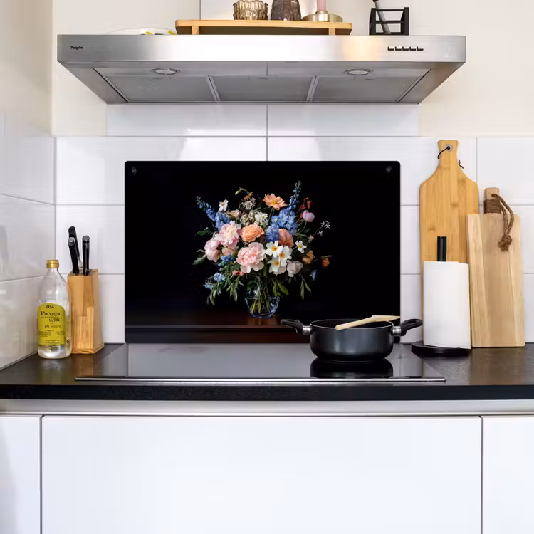 Pastel - Bloemen - Glazen - Vaas Inductie beschemer met haakjes klein -sfeer2