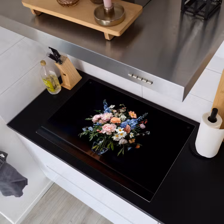 Pastel - Bloemen - Glazen - Vaas Inductie beschemer met haakjes klein -sfeer1