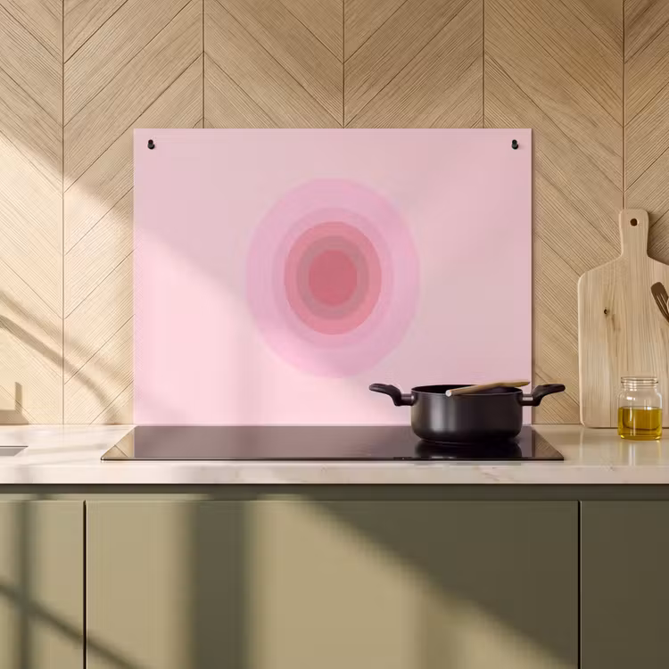 Patroon - Cirkels - Abstract - Roze - Modern Inductie beschemer met haakjes klein -sfeer2