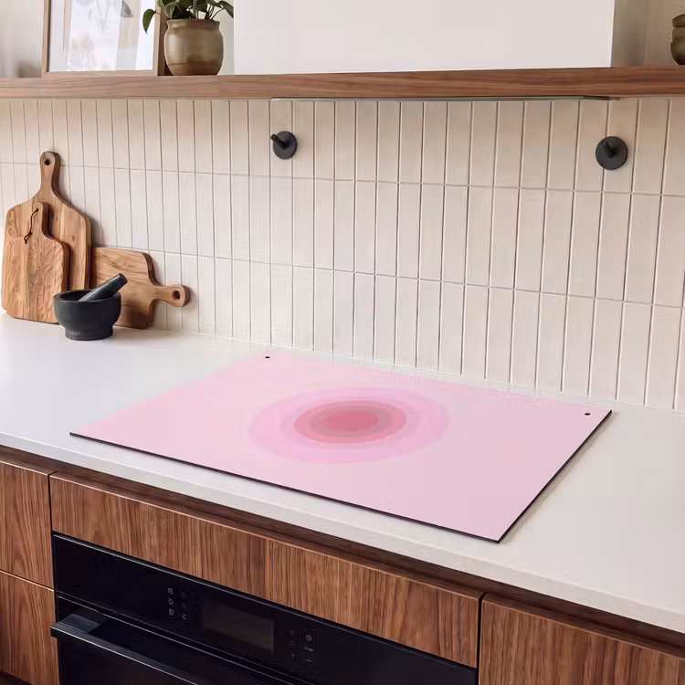 Patroon - Cirkels - Abstract - Roze - Modern Inductie beschemer met haakjes klein -sfeer1