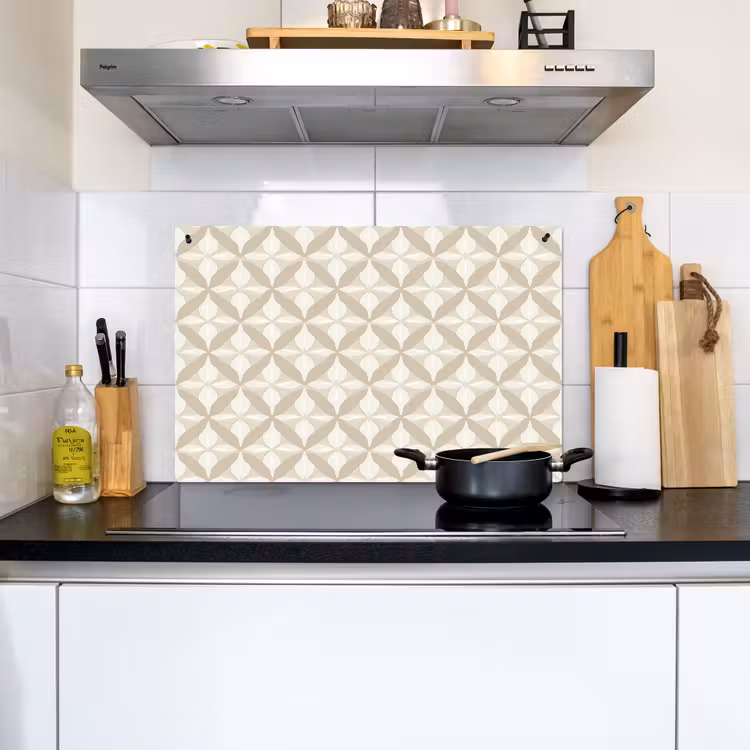 Patroon - Klassiek - Beige Inductie beschemer met haakjes klein 777 -sfeer2