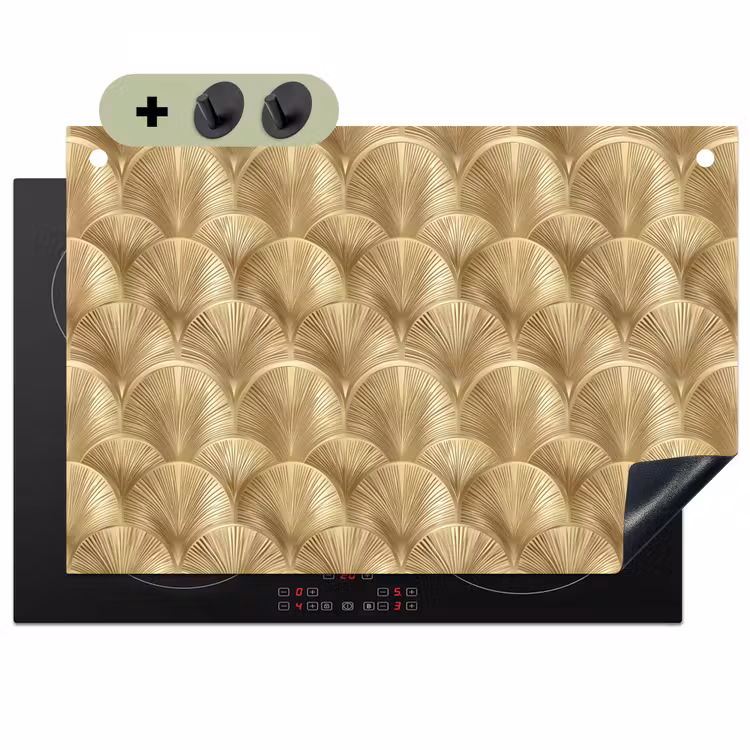 Patroon - Waaier - Goud Inductie beschemer met haakjes klein 777 -3d