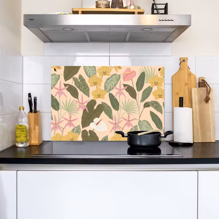 Patroon - Bloemen - Kleurrijk Inductie beschemer met haakjes klein -sfeer2