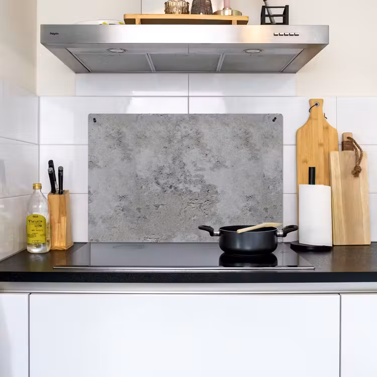 Patroon - Grijs - Oud - Beton Inductie beschemer met haakjes klein 777 -sfeer2