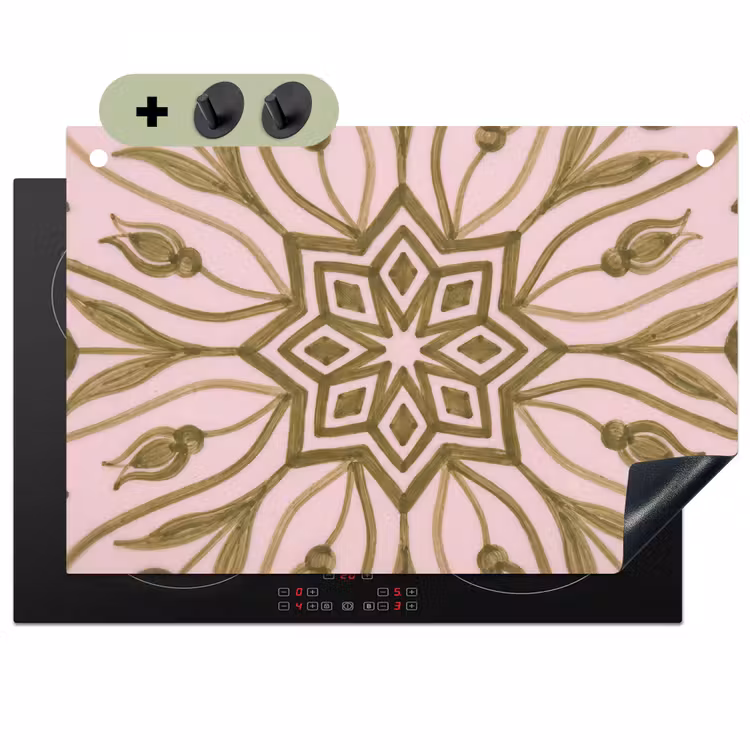 Patroon - Mandala - Decoratie - Abstract - Groen Inductie beschemer met haakjes klein -3d