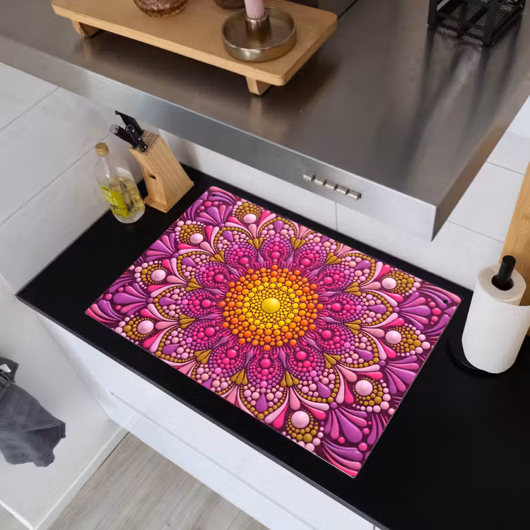 Patroon - Stippen - Abstract - Kleurrijk Inductie beschemer met haakjes klein -sfeer1