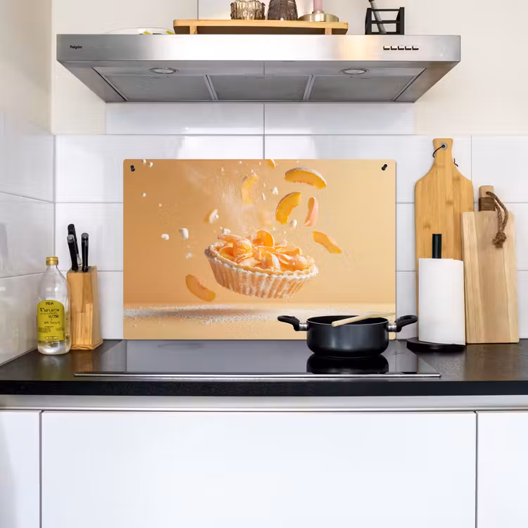 Peach - Eten - Taart - Oranje Inductie beschemer met haakjes klein -sfeer2