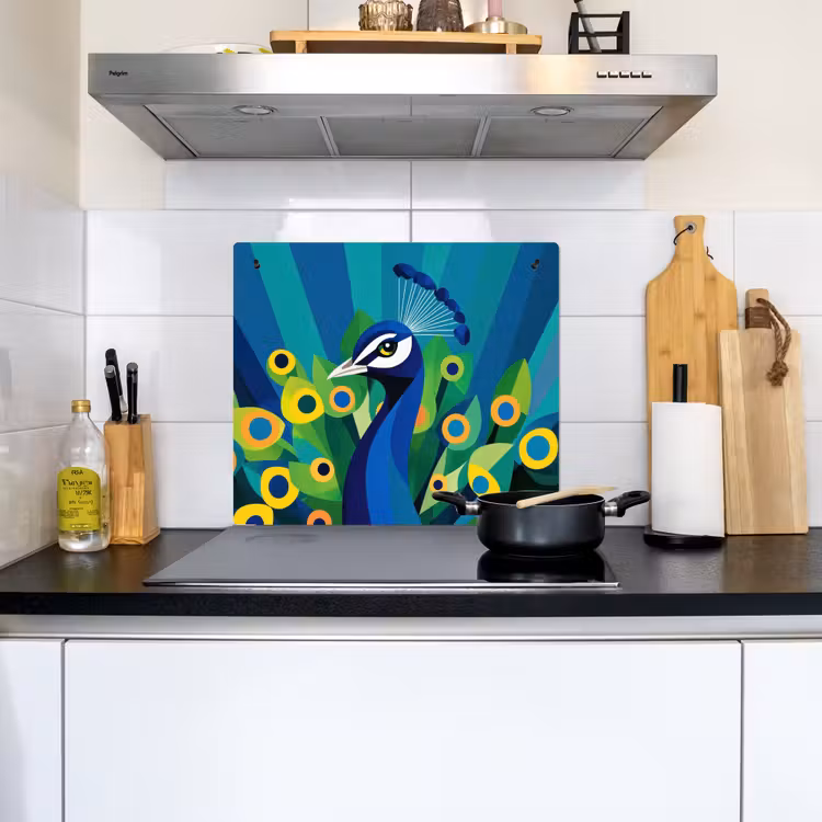 Pauw - Cirkels - Blauw Inductie beschemer met haakjes middel -sfeer2